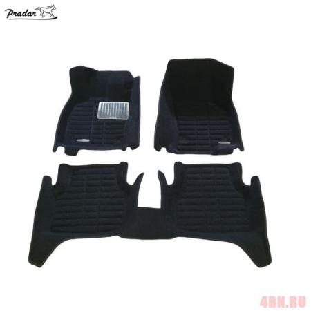 Коврики салона Pradar 3D текстильные для Skoda Octavia A7 (2013-2020) с металлическим подпятником № SI 19-00279