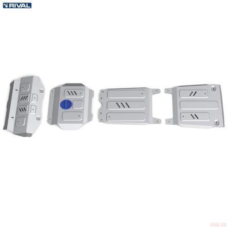 Комплект защиты картера, радиатора, КПП и раздаточной коробки для Toyota Hilux (2015-2025) 4WD № K333.9501.1