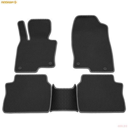 Коврики салона Rezkon EVA резиновые для Mazda CX-5 (2017-2025) с серым кантом № 9023020202