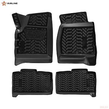 Коврики салона (3D с подпятником) для UAZ Patriot (2014-2025) с высоким бортом № ACM-PS-11