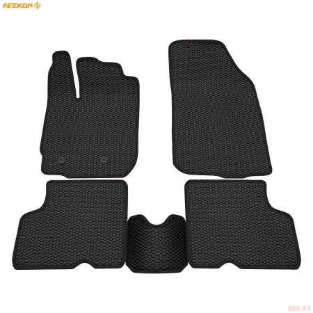 Коврики салона Rezkon EVA резиновые для Renault Duster 4x4 (2015-2020) с черным кантом № 9029005101
