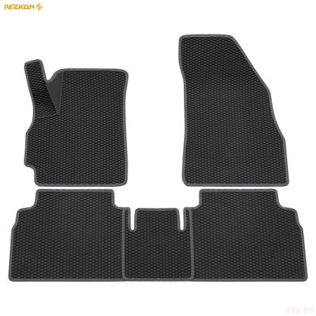 Коврики салона 3D EVA ромб резиновые для Omoda C5 (2022-2025) с серым кантом № 9250005102