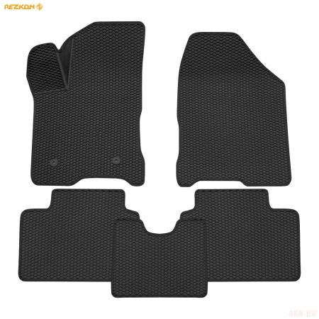 Коврики салона 3D EVA Ромб для Lada (ВАЗ) Vesta (2022-2025) с черным кантом № 9239045201