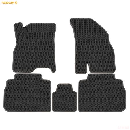 Коврики салона 3D EVA Ромб резиновые для Chery Tiggo 8 Pro (2021-2025) с серым кантом № 9211041102