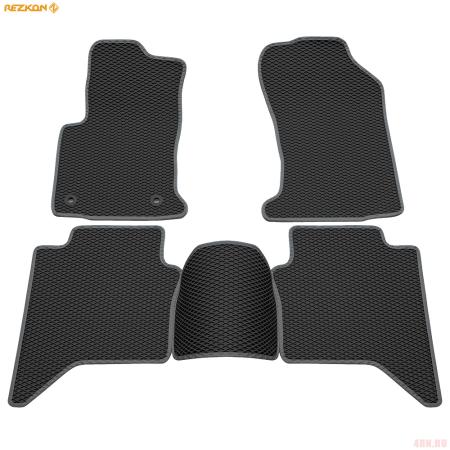Коврики салона EVA резиновые для Toyota Hilux (2015-2025) с серым кантом № 9034045102