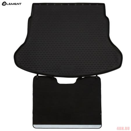 Коврик в багажник с функцией защиты бампера Econom для Kia Rio cедан (2017-2023) № ELEMENT.SET.006