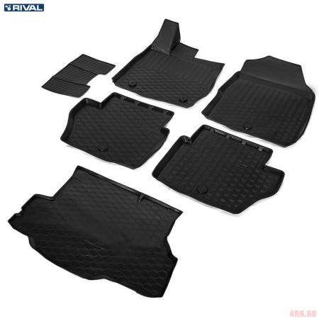 Комплект ковриков салона и багажника для Ford Fiesta седан (2015-2023) № K11805003-1
