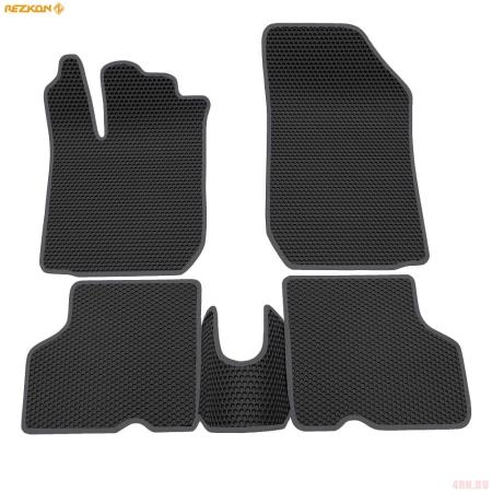 Коврики салона EVA cоты резиновые для Renault Kaptur (2016-2023) с серым кантом № 9129035102