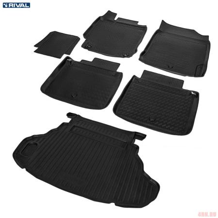 Комплект ковриков салона и багажника для Toyota Camry (XV50) кроме Prestige и Lux (2014-2017) № K15701003-2