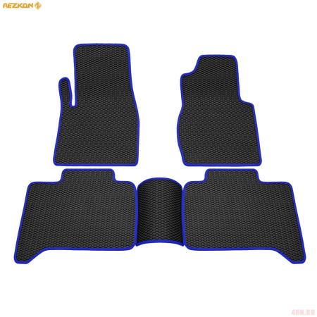Коврики салона EVA резиновые для УАЗ Patriot (2016-2025) с синим кантом № 9041010103