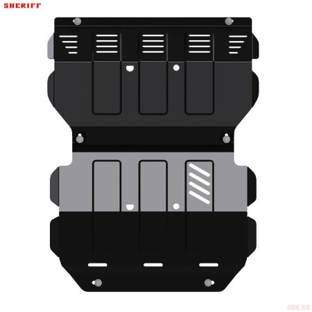 Защита картера и радиатора для Mitsubishi Pajero Sport (2016-2025) № 14.2960 V2