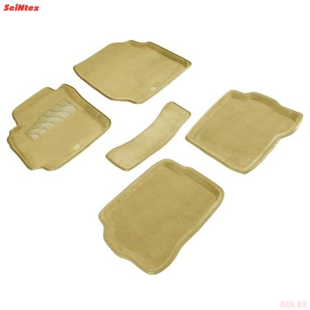 Коврики салона 3D текстильные для Nissan Almera Classic (2006-2013) бежевые № 84740