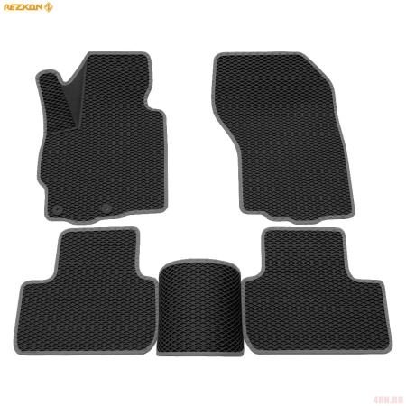 Коврики салона 3D EVA ромб резиновые для Mitsubishi ASX (2010-2022) с серым кантом № 9224005102