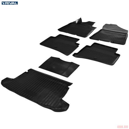 Комплект ковриков салона и багажника для Hyundai Tucson (2015-2020) № K12309002-1