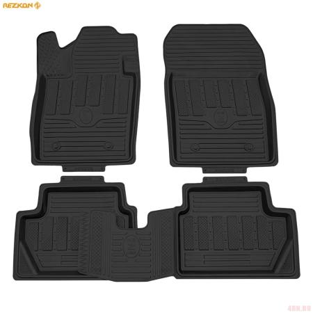 Коврики салона Rezkon резиновые для Ford EcoSport (2013-2023) № 1016030100