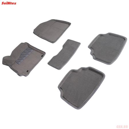 Коврики салона 3D текстильные для Kia Seltos (2020-2025) серые № 96165
