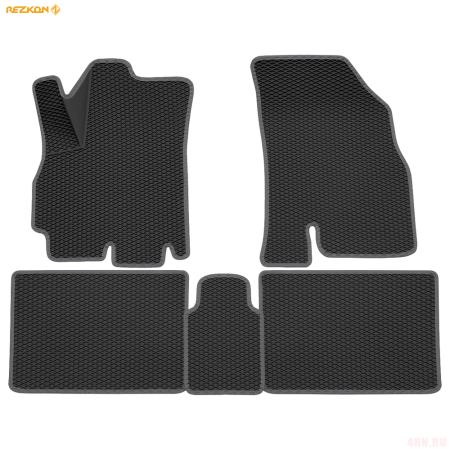 Коврики салона 3D EVA ромб резиновые для Exeed LX (2021-2025) с серым кантом № 9260015102