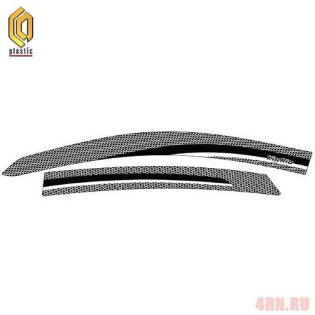 Дефлекторы окон CA Plastic серия "Art" черные для Kia Rio седан (2011-2015) № 2010031506158