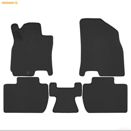 Коврики салона 3D EVA Ромб резиновые для Baic U5 Plus (2021-2025) с черным кантом № 9263005101