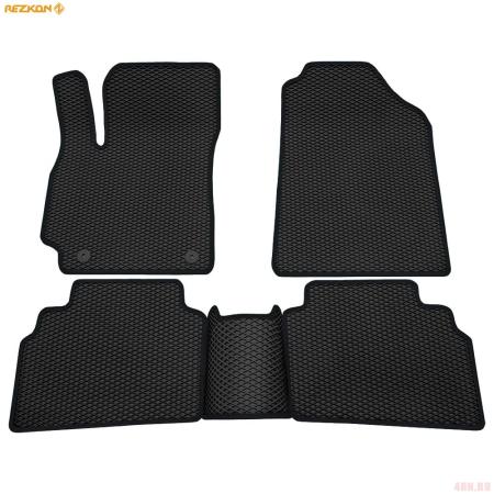 Коврики салона EVA cоты резиновые для Kia Seltos (2020-2025) с черным кантом № 9021050101