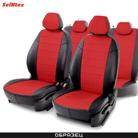 Чехлы из экокожи для Subaru Forester (2008-2012) красные № 98713