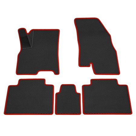 Коврики салона 3D Eva ромб резиновые для Chery Tiggo 4 (2019-2025) с красным кантом № 9211030104