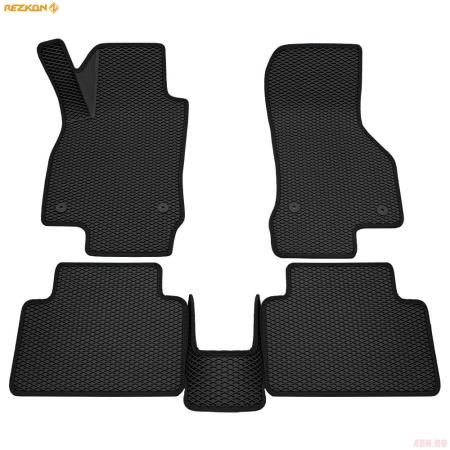 Коврики салона 3D EVA ромб резиновые для Skoda Octavia A7 (2013-2020) с черным кантом № 9230010201