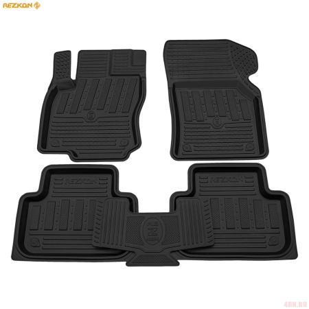 Коврики салона Rezkon резиновые для Volkswagen Tiguan (2017-2023) № 1035025200