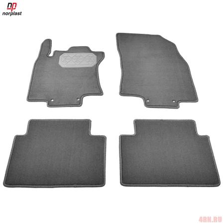 Коврики салона Norplast текстильные для Nissan X-Trail (T32) (2015-2022) серые № NPA10-VTe610-812-G