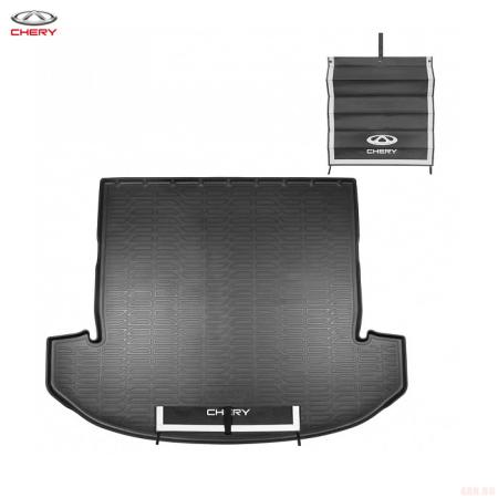 Коврик багажника оригинальный с защитным фартуком для Chery Tiggo 8 (2018-2025) при сложенном 3-м ряде № NPPA001CCY03
