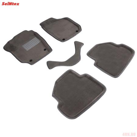 Коврики салона 3D текстильные для Skoda Fabia (2007-2014) серые № 84754