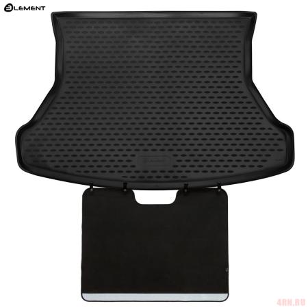 Коврик в багажник Element Econom с функцией защиты бампера для Lada (ВАЗ) Granta (2192) Cross универсал (2018-2025) № ELEMENT.SET.017