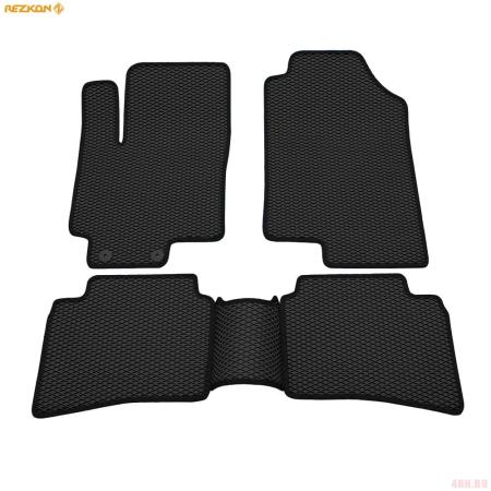 Коврики салона Rezkon EVA резиновые для Hyundai Solaris (2017-2022) с черным кантом № 9020050201