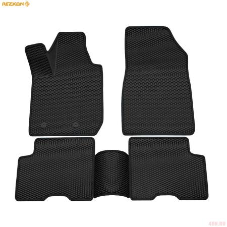 Коврики салона 3D EVA ромб резиновые для Renault Arkana (2019-2025) с черным кантом № 9229040101