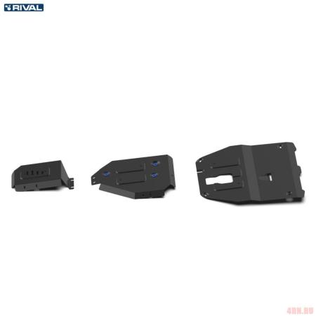 Комплект защиты картера, КПП, топливного бака и редуктора для Hyundai Tucson (2021-2025) № K111.2390.1