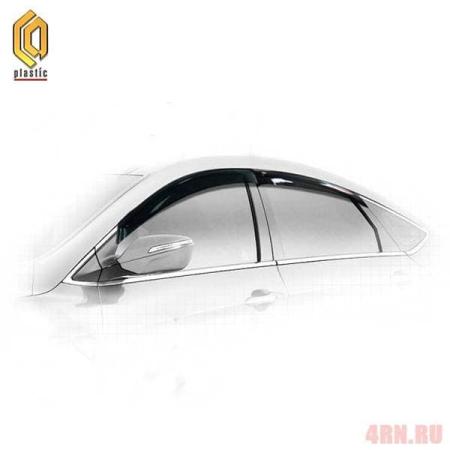 Дефлекторы окон CA Plastic Classic полупрозрачные для Hyundai i40 седан (2012-2019) № 2010030309491