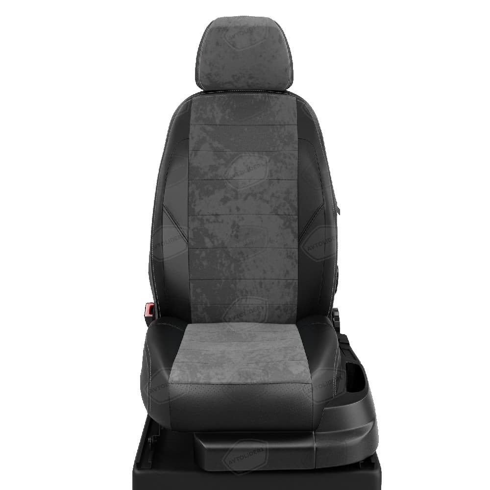 Чехлы "АвтоЛидер" для  сидений Ravon R2 (2016-2022) черный темно-серый № RA40-0101-CH03-0101-EC13-S-sgr