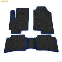 Коврики салона Rezkon EVA резиновые для Hyundai Solaris (2017-2022) с синим кантом № 9020050203