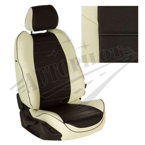 Чехлы на сиденья из экокожи (белый с черным) для KIA K5 с 20г.