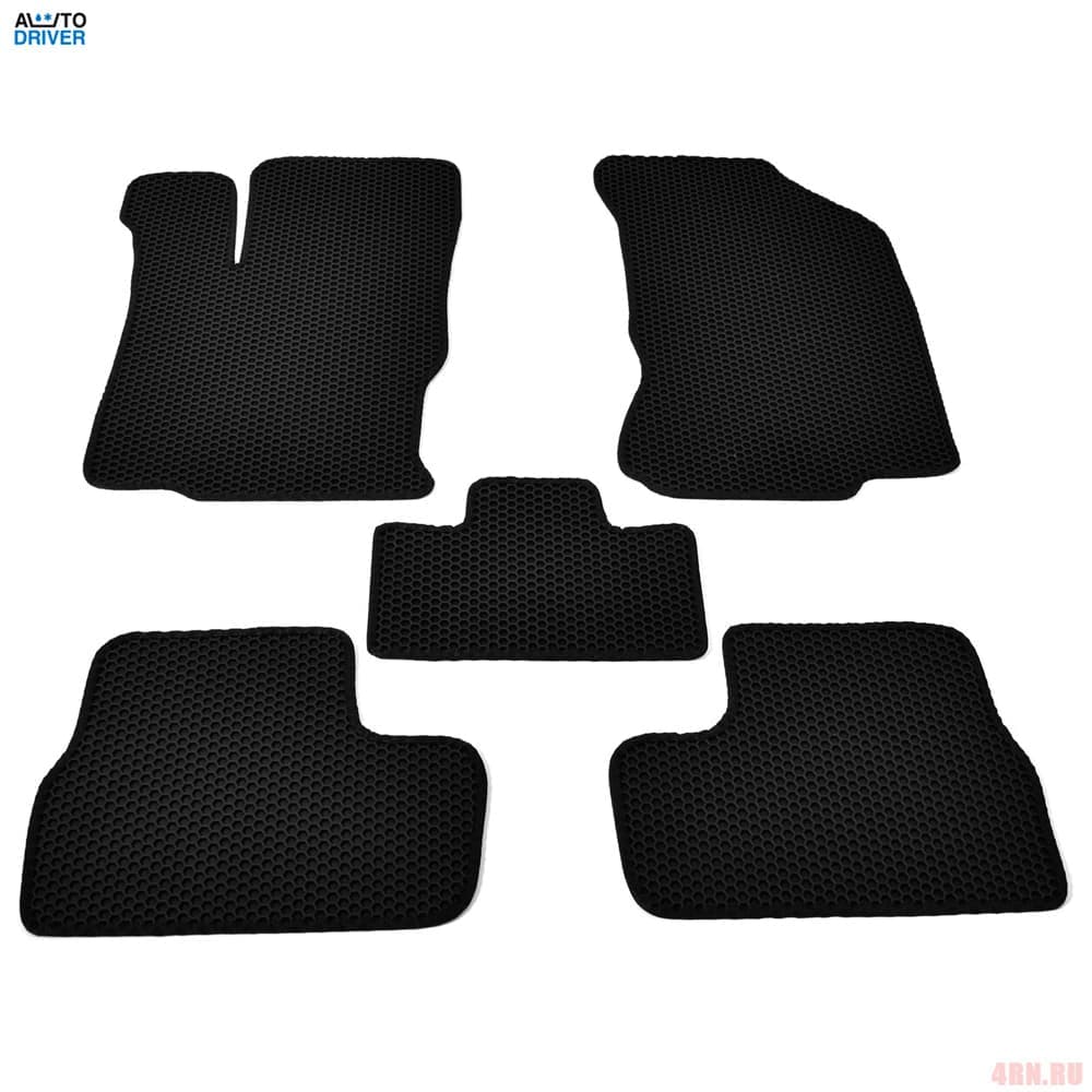 Коврики салона резиновые EVA для Datsun on-DO (2014-2020) соты с черным кантом № EVAS.0137.01
