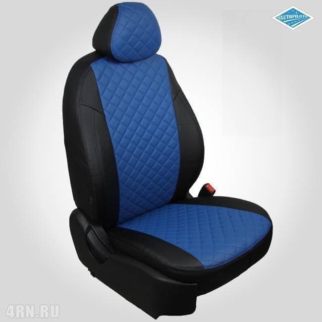 Чехлы на сиденья "Автопилот" для Lada (ВАЗ) Vesta (2015-2022) черно-синий ромб № va-lv-vt-chesi-r