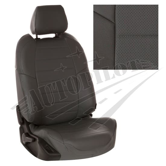 Чехлы на сиденья из экокожи (темно-серые) для Peugeot Traveller I 8 мест с 16г.