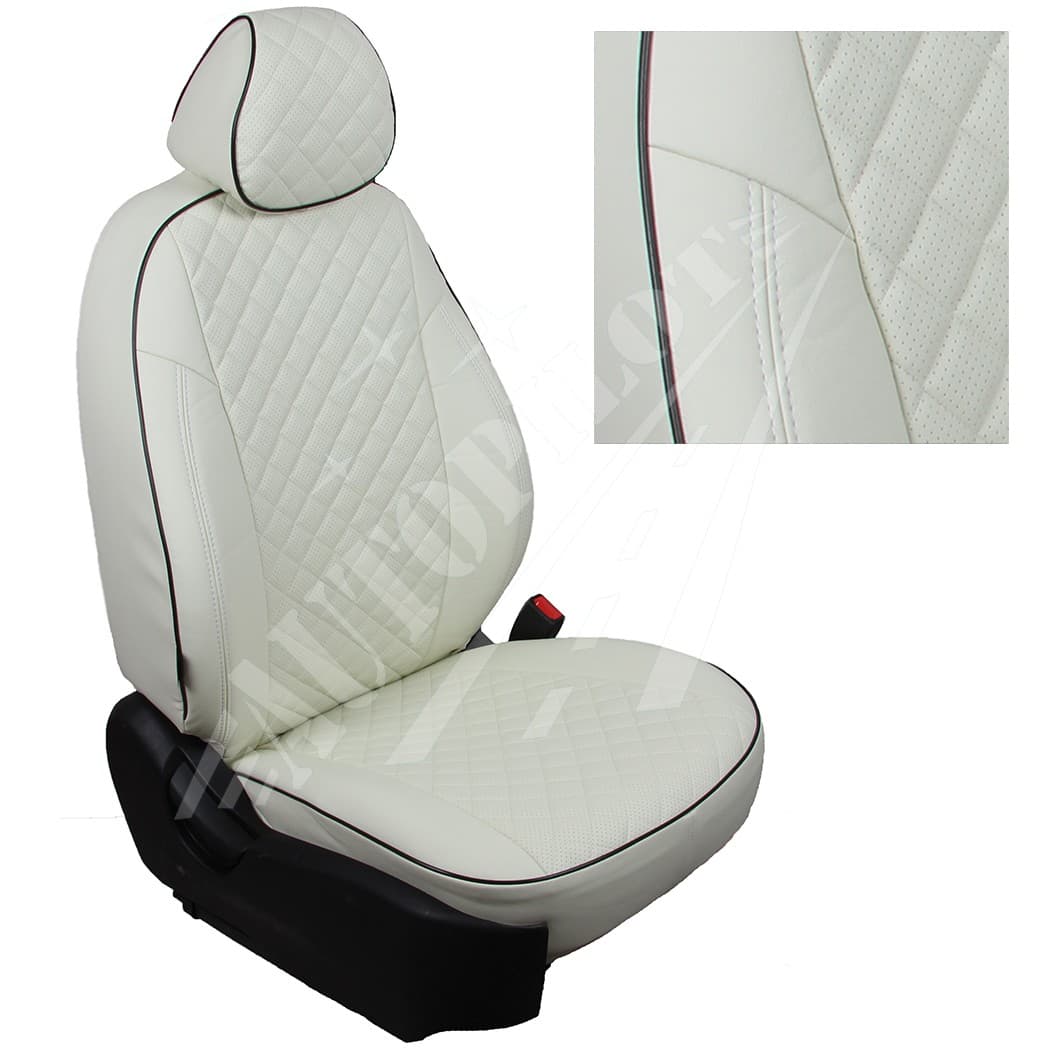 Чехлы на сиденья, рисунок ромб (белые) для Citroen C4 Aircross с 12-15г.