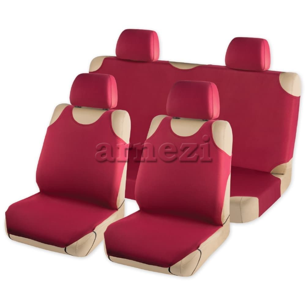 Комплект чехлов-маек на сиденья с подголовниками однотонный бордо 6пр ARNEZI A0508018