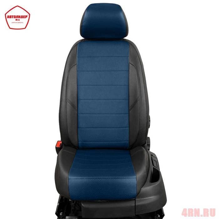 Чехлы "АвтоЛидер" для Nissan Sentra B17 (2014-2018) черно-синий с перфорацией № NI19-1602-EC05