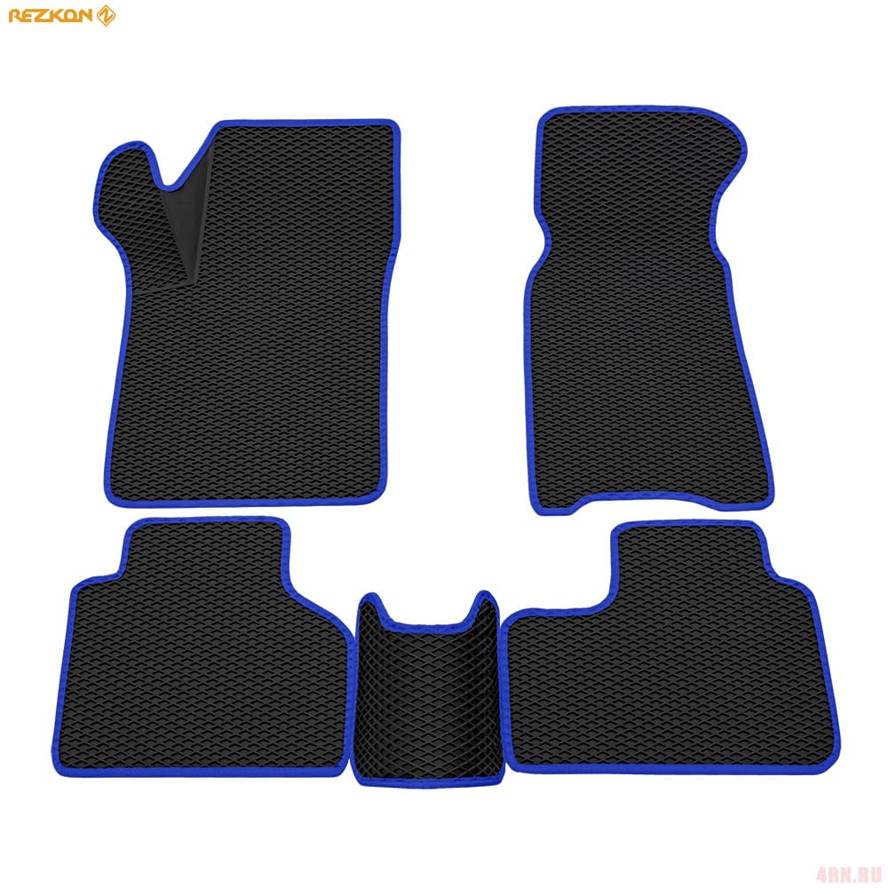 Коврики салона 3D EVA Ромб резиновые для Lada (ВАЗ) Niva Travel (2020-2023) с синим кантом № 9239040103