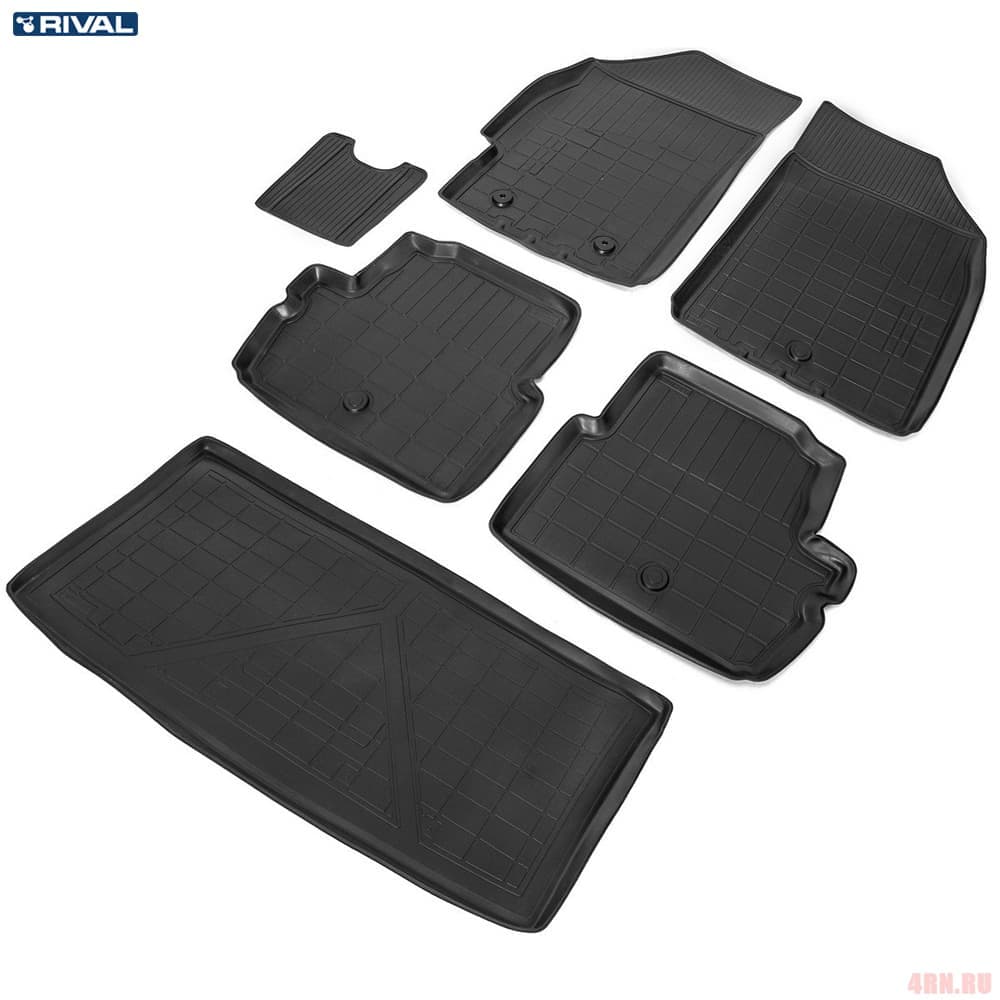 Комплект ковриков салона и багажника для Ravon R2 (2016-2022) № K11006002-1