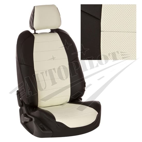 Чехлы на сиденья из экокожи (черный с белым) для Ford Fusion Hb с 02-12г.