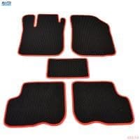 Коврики салона резиновые EVA для Lada (ВАЗ) Largus (2012-2025) соты с красным кантом № EVAS.0742.02