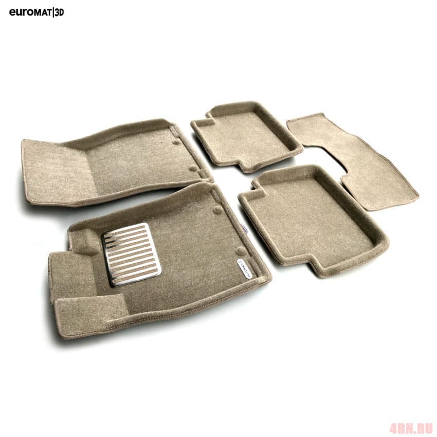 Коврики салона Euromat3D 3D Lux текстильные (Euro-standart) бежевые для Jaguar XF (2009-2015) № EM3D-002750T